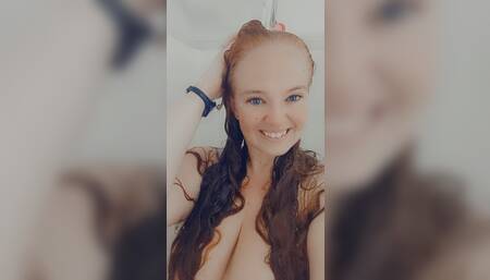 Solo Shower - Softcore Voyuer with Wet Long Haired Redhead Curvy MILF