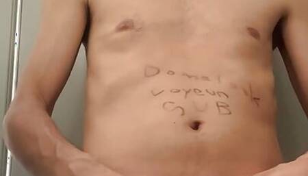 Dmelook Voyeur'sub chastity check and pee