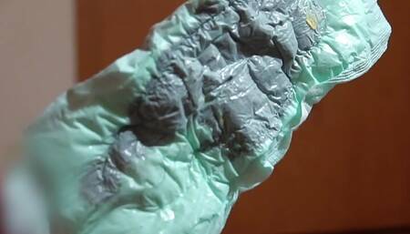 wearing Japanese used Sanitary Pad and cum with it