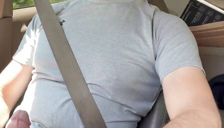 Driving with my hard cock out