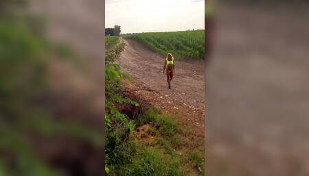 Public blowjob on the field