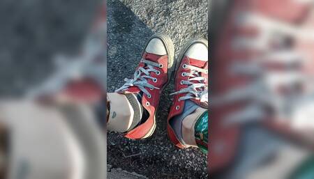Public Smoking - Sneaker Toe Wiggling