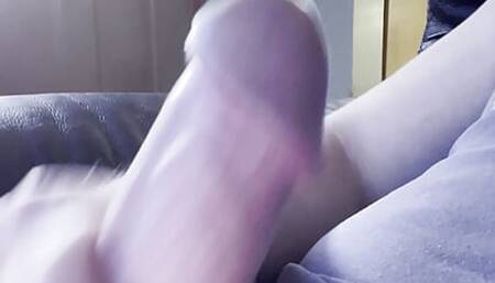 jacking off in my leather chair