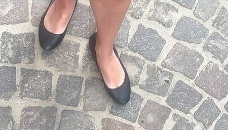 Miniskirt and ballerina flats