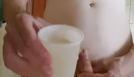 Piss drinking and final cum