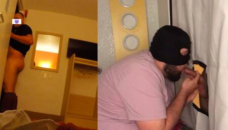 Straight married guy with bubble butt gets drained at glory hole