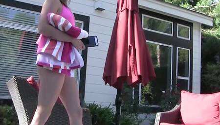 Hope Howell Caught Her Cuz Creeping Around the Pool as She Was Laying Out