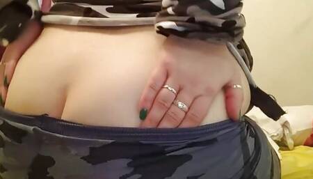 Soldier knows the weakness of her prisoner: leggins and big round asses