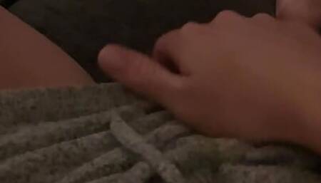 Playing with myself on sofa trying to get caught until I cum