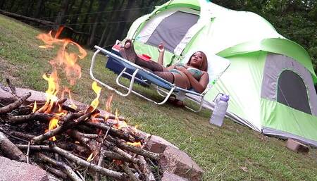 Nina Rivera plays with her pussy on her first camping trip Super Hot Flims