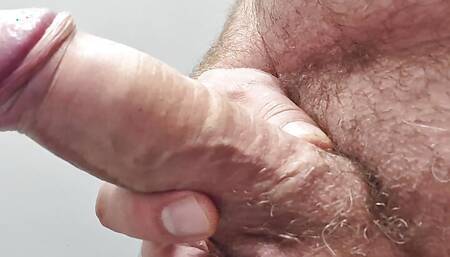 Daddy Bear big uncut cock cum hard big cumshot