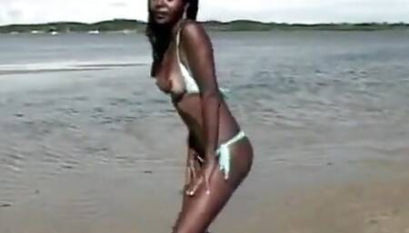 Brazilian Ebony Teen Fucked in the Beach by BBC