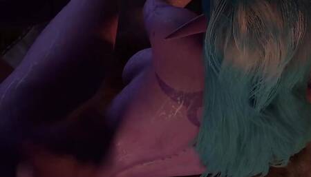 Purple Night Elf in Skyrim has Side Anal on bed - Skyrim Porn Parody Short Clip