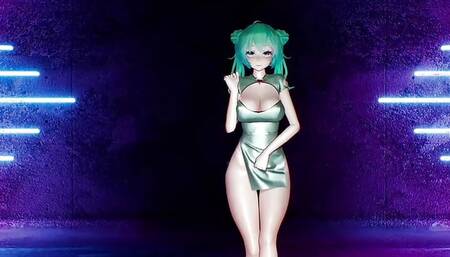 Sexy Miku In Hot Chinese Dress Dancing + Gradual Undressing (3D HENTAI)