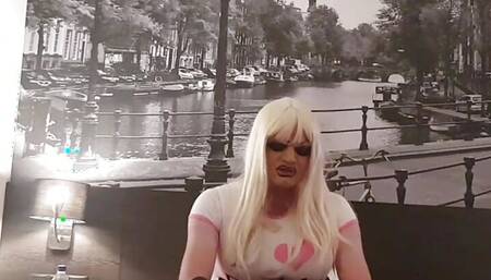 Platin blonde fag doll 4 - on bed