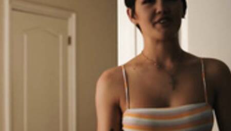 Ts Daisy Taylor sucks stepbros cock