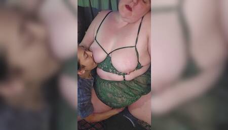 Adult Breastfeeding While Being Fingered