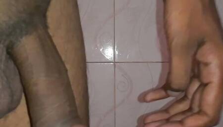 Solo HandJob In the Bath Room While Taking Shower
