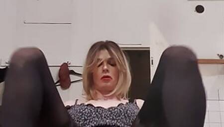 Sissy riding her favourite toy