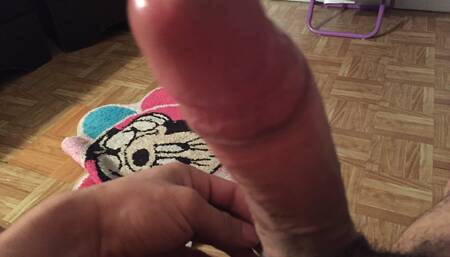 Young latino stroking on his fat cock