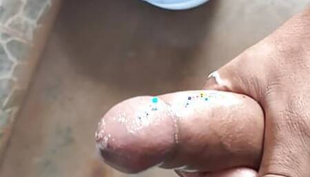 bathroom walls hit by my cum handjob pornvideo