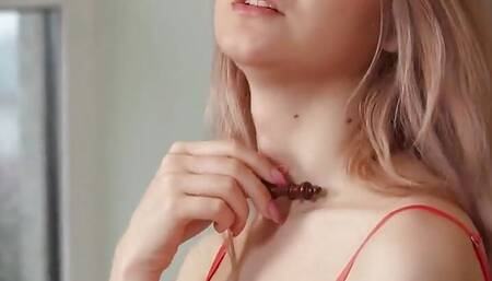 Nicolle in Pink Bra and Matching Thong Panties