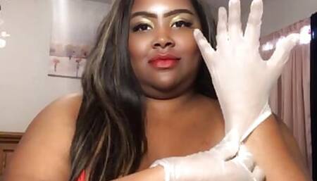 Trina Checking Her Sissies boy colon and Asshole, latex gloves