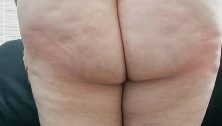 Amateur Spanish milf spanking her big ass.  submissive slutty and fat.  bbw