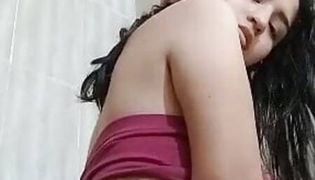 My pink thong showing you my friends.