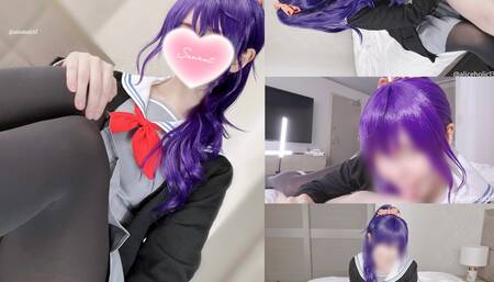 School Uniform Cosplay Femdom handjob anal prostate massage cumshot video.