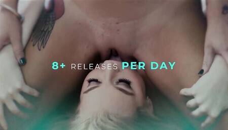 Lesbian action with perfect Elena Koshka and Bella Rolland from Girls Way