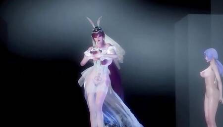 Thick Asian Girl In Sexy Wedding Dress Dancing (3D HENTAI)