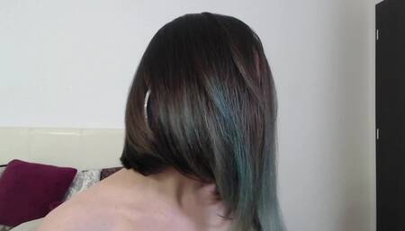 Playing with my hair and brushing it