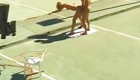 Sizzling Hot Looking Blonde Gets Fucked on The Field After a Game of Tennis