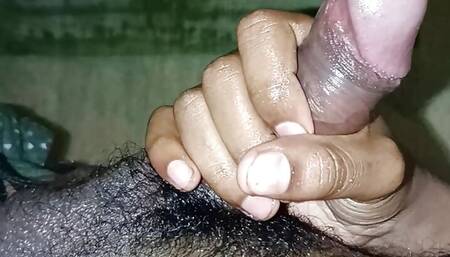 Nepali guy stroking his big dick and enjoying