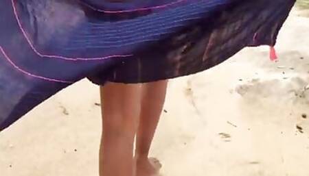 Sri lankan girl beach fun