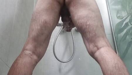 Naughty solo shower