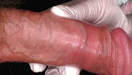 Mistress in white latex gloves wants me to ejaculate into a Tomax Venus Real Onahole.