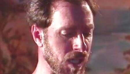 Lusty brunette gets her ass drilled by bearded dude in bed