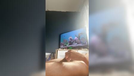 Whimpering While Stroking My Huge Cock