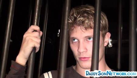 Cocksucked stud in cage fucks hairy asshole in jockstrap