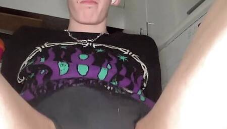 Twink Shows Off Bulge In Briefs For The First Time