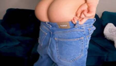 try-on haul sexy jeans, shorts with plug in ass. Awesome ass 4k 60fps