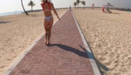 Public Walking On The Beach Ends With Multiple Clit Orgasm