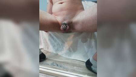 Adashah lock micropenis in a real tiny chastity.