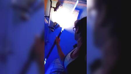 Playing with my double light saber