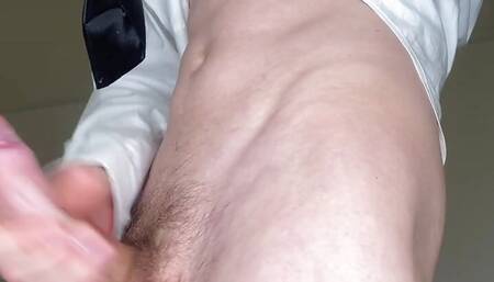 Gay College Twink Jerking Is Thick Cock