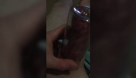 Cock Vacuum Sucking With Juice Bottle