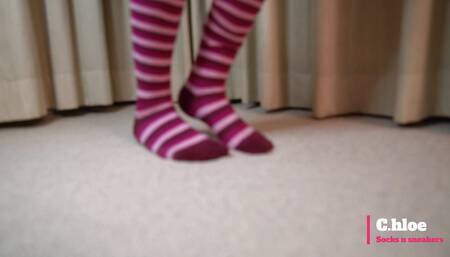 Chloesocks - Student girl in pink socks feet worhsip foot domination