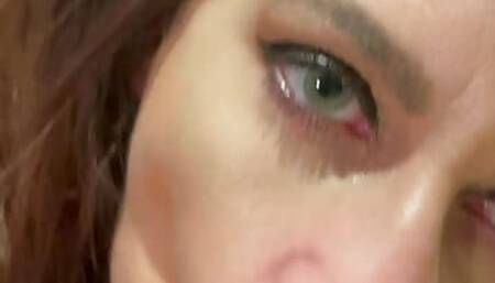 Milf sucking dick in a hot red hat